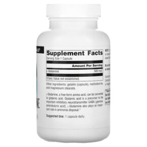 Source Naturals L-Glutamine 500 mg 100 Capsules 3 Thành phần vi chất của Source Naturals L-Glutamine 500 mg 100 Capsules 021078016441