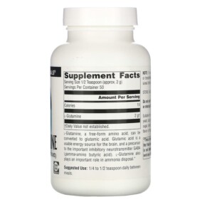 Thành phần vi chất của Source Naturals L-Glutamine Powder 3.53 oz (100 g) 021078001249