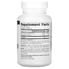 Thành phần vi chất của Source Naturals L-Tryptophan 1.000 mg 90 Tablets 021078026105