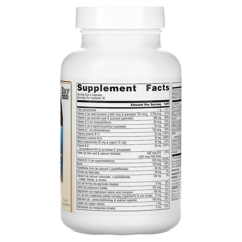 Source Naturals Life Force Multiple 120 Capsules 2 Thành phần vi chất của Source Naturals Life Force Multiple 120 Capsules 021078014225
