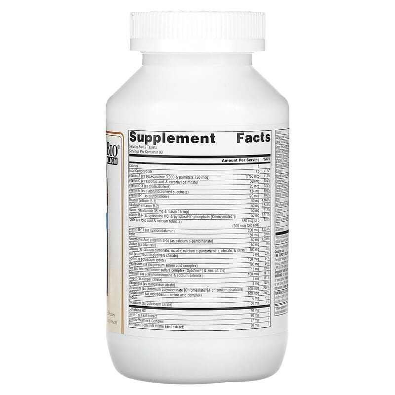 Source Naturals Life Force Multiple 180 Tablets 2 Thành phần vi chất của Source Naturals Life Force Multiple 180 Tablets 021078000433