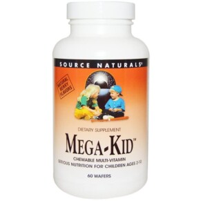 Thực phẩm chức năng Source Naturals Mega-Kid Chewable Multi-Vitamin Natural Berry Flavors 60 Wafers 021078017943