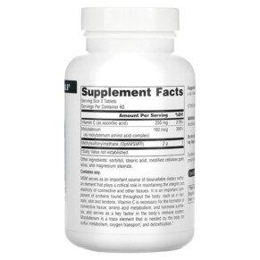 Thành phần vi chất của Source Naturals MSM  1.000 mg 120 Tablets 021078012894