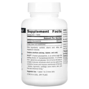 Thành phần vi chất của Source Naturals N-A-G 500 mg 120 Tablets 021078002222