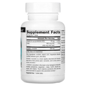 Thành phần vi chất của Source Naturals N-Acetyl L-Tyrosine 300 mg 120 Tablets 021078002178