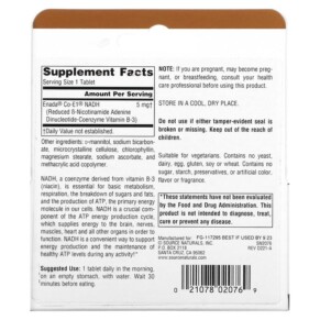 Thành phần vi chất của Source Naturals NADH CoEnzyme B-3 5 mg 30 Enteric Coated Tablets 021078020769