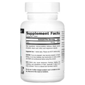 Thành phần vi chất của Source Naturals Niacin 100 mg 250 Tablets 021078005025