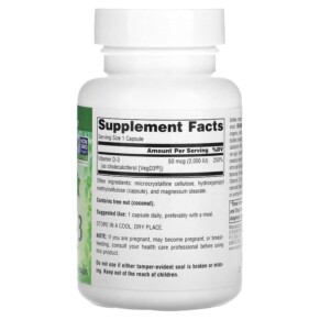 Thành phần vi chất của Source Naturals Non-GMO Vitamin D-3 50 mcg (2.000 IU) 120 Vegan Capsules 021078028956