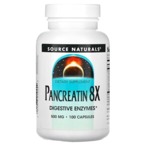 Thực phẩm chức năng Source Naturals Pancreatin 8X 500 mg 100 Capsules 021078019442