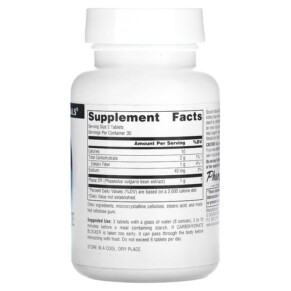 Thành phần vi chất của Source Naturals Phase 2 Carbohydrate Blocker 500 mg 60 Tablets 021078015604