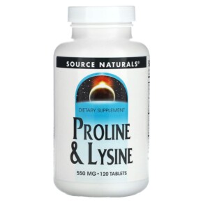 Thực phẩm chức năng Source Naturals Proline & L-Lysine 550 mg 120 Tablets 021078007586