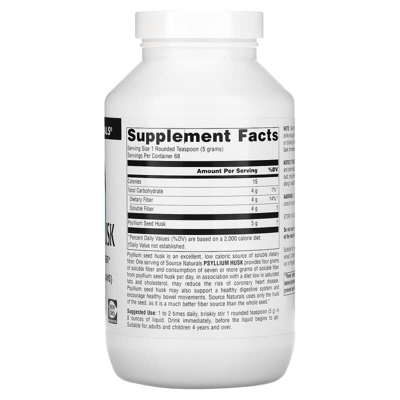 Source Naturals Psyllium Husk Powder 12 oz (340 g) 2 Thành phần vi chất của Source Naturals Psyllium Husk Powder 12 oz (340 g) 021078007791