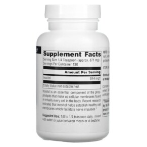 Thành phần vi chất của Source Naturals Pure Inositol Powder 4 oz (113.4 g) 021078004943