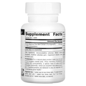 Thành phần vi chất của Source Naturals Pycnogenol 100 mg 60 Tablets 021078003335