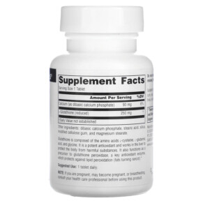 Thành phần vi chất của Source Naturals Reduced Glutathione 250 mg 60 Tablets 021078012832