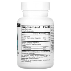 Thành phần vi chất của Source Naturals Resveratrol 40 mg 60 Tablets 021078023425