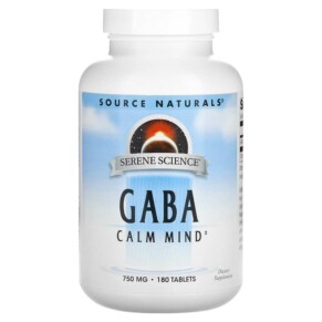 Thực phẩm chức năng Source Naturals Serene Science GABA Calm Mind 750 mg 180 Tablets 021078002680