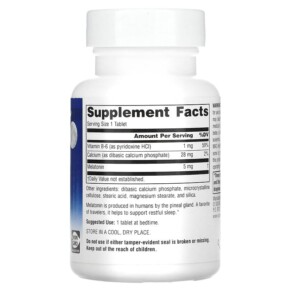 Thành phần vi chất của Source Naturals Sleep Science Melatonin 5 mg 120 Tablets 021078005575