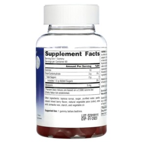 Thành phần vi chất của Source Naturals Sleep Science Melatonin Gummies Mixed Berry 5 mg 60 Gummies 021078028499
