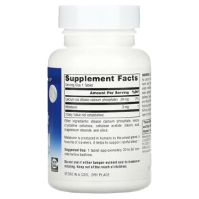 Thành phần vi chất của Source Naturals Sleep Science Melatonin Timed Release 3 mg 240 Tablets 021078000679
