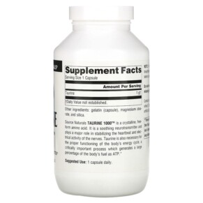 Thành phần vi chất của Source Naturals Taurine 1000 1.000 mg 240 Capsules 021078020691