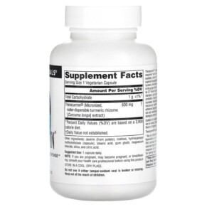 Thành phần vi chất của Source Naturals Theracurmin 600 mg 60 Vegetarian Capsules 021078026501