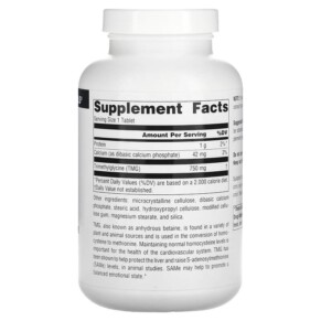 Thành phần vi chất của Source Naturals TMG 750 mg 240 Tablets 021078008781