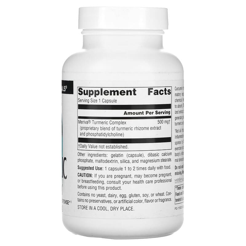 Source Naturals Turmeric With Meriva 500 mg 120 Capsules 2 Thành phần vi chất của Source Naturals Turmeric With Meriva 500 mg 120 Capsules 021078024248