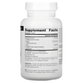 Thành phần vi chất của Source Naturals Vegetarian Pancreatin 475 mg 120 Vegetarian Capsules 021078017110