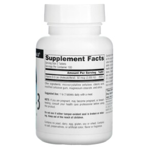 Thành phần vi chất của Source Naturals Vitamin D-3 1.000 IU 200 Tablets 021078017929