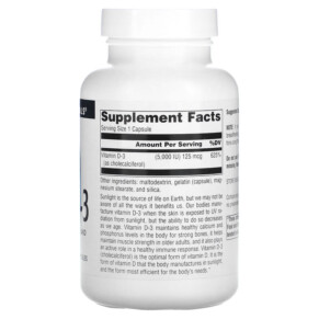 Thành phần vi chất của Source Naturals Vitamin D-3 5.000 IU (125 mcg) 240 Capsules 021078023388