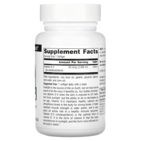 Thành phần vi chất của Source Naturals Vitamin D-3 50 mcg (2.000 IU) 200 Softgels 021078022374