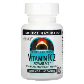 Thực phẩm chức năng Source Naturals Vitamin K2 Advantage 2.200 mcg 60 Tablets 021078027102