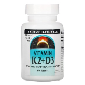 Thực phẩm chức năng Source Naturals Vitamin K2 + D3 60 Tablets 021078019220
