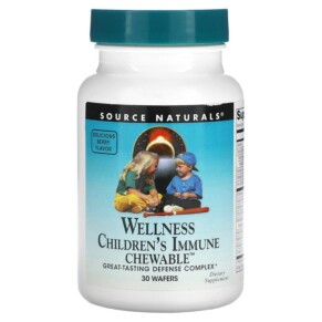 Thực phẩm chức năng Source Naturals Wellness Children's Immune Chewable Delicious Berry 30 Wafers 021078021384