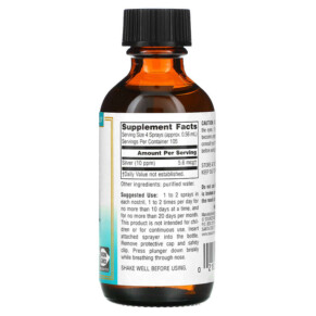 Thành phần vi chất của Source Naturals Wellness Colloidal Silver Nasal Spray 10 PPM 2 fl oz (59.14 ml) 021078010302