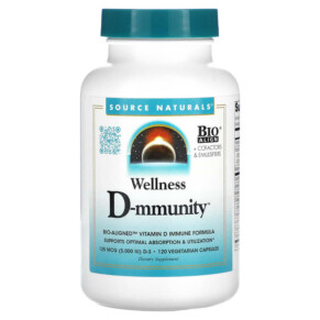Thực phẩm chức năng Source Naturals Wellness D-mmunity 125 mcg 120 Vegetarian Capsules 021078028734