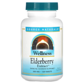 Thực phẩm chức năng Source Naturals Wellness Elderberry Extract 166 mg 120 Tablets 021078000488