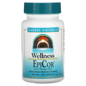 Thực phẩm chức năng Source Naturals Wellness EpiCor with Vitamin D-3 500 mg 30 Capsules 021078024323