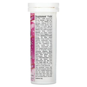 Thành phần vi chất của Source Naturals Wellness Fizz Natural Berry Flavor 10 Wafers 021078020516