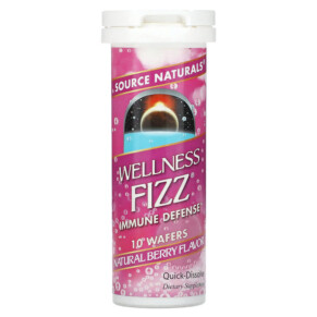 Thực phẩm chức năng Source Naturals Wellness Fizz Natural Berry Flavor 10 Wafers 021078020516