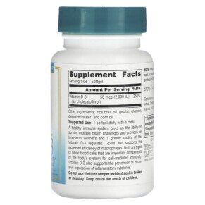 Thành phần vi chất của Source Naturals Wellness Vitamin D-3 50 mcg (2.000 IU) 200 Softgels 021078023739