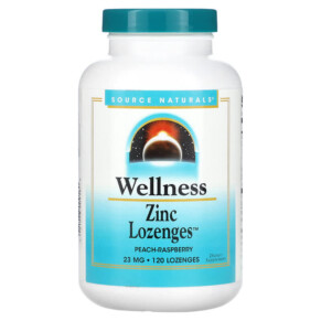 Thực phẩm chức năng Source Naturals Wellness Zinc Lozenges Peach-Raspberry 23 mg 120 Lozenges 021078009160