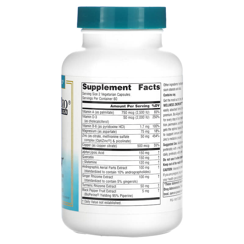 Source Naturals Wellness ZincMunity 50 mg 120 Vegetarian Capsules 2 Thành phần vi chất của Source Naturals Wellness ZincMunity 50 mg 120 Vegetarian Capsules 021078028826