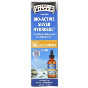 Thực phẩm chức năng Sovereign Silver Bio-Active Silver Hydrosol Dropper-Top Daily + Immune Support 10 PPM 2 fl oz (59 ml) 684088232364