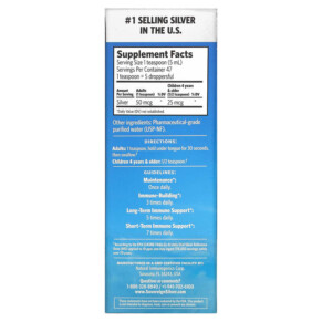 Thành phần vi chất của Sovereign Silver Bio-Active Silver Hydrosol Dropper-Top Daily + Immune Support 10 PPM 8 fl oz (236 ml) 684088232333