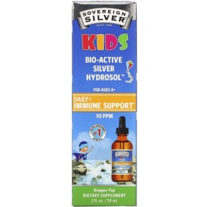Thực phẩm chức năng Sovereign Silver Kids Bio-Active Silver Hydrosol Daily Immune Support Ages 4+ 10 PPM 2 fl oz (59 ml) 684088234368
