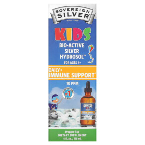 Thực phẩm chức năng Sovereign Silver Kids Bio-Active Silver Hydrosol Daily+ Immune Support Ages 4+ 10 PPM 4 fl oz (118 ml) 684088234313