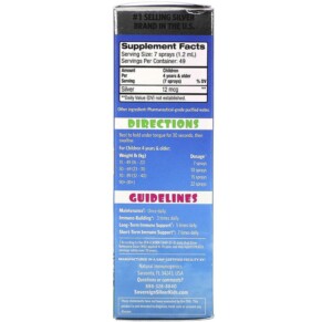 Thành phần vi chất của Sovereign Silver Kids Bio-Active Silver Hydrosol Daily Immune Support Spray Ages 4+ 10 PPM 2 fl oz (59 ml) 684088234351