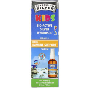 Thực phẩm chức năng Sovereign Silver Kids Bio-Active Silver Hydrosol Daily Immune Support Spray Ages 4+ 10 PPM 2 fl oz (59 ml) 684088234351